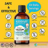 Kiddivit Baby Calcium Liquid Drops with Vitamin D3 & K2-24 Daily Servings, 4 Fl Oz (120 mL) - Inulin Fortified (Prebiotic, Dietary Fiber) - Sugar Free, Gluten Free, Vegetarian Friendly