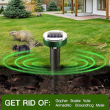 8PK Upgrade Mole Repellent for lawns Gopher Repellent Ultrasonic Solar Powered Snake Repellent Deterrent Mole Repeller Vole Repellent Outdoor Lawns Garden Yard All Pests Sonic Spikes Stakes Chaser