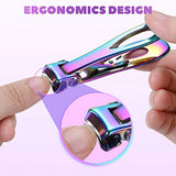 Thick Toenail Clipper – Vepkuso Wide Jaw Opening Oversized Stainless Steel Toenail Cutter with Nail File for Thick Nail, Extra Large Fingernail Toenail Trimmer for Men&Women,Prismatic Set