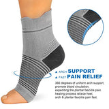 Plantar Fasciitis Sock (6 Pairs) for Men and Women, Compression Foot Sleeves with Arch and Ankle Support (Gray, X-Large)