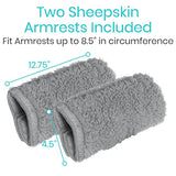 Vive Wheelchair Armrest Covers (Pair) - Memory Foam Sheepskin Pad for Office & Transport Chair - Soft Support Cushion Accessories for Padded Arm Rest, Kids, Adults - Comfort Padding Pressure Relief