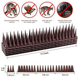 Upgraded Defender Spikes for Bird, Cat, Pigeon and Small Animals - Protect Your Sofa, Garden, Outdoor Walls, Anti Theft Climb, Plastic Security Fence Spikes - 8pack [12FT]