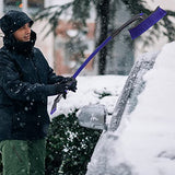 Snow Ninja Storm Extendable Up To 55 inches Curved Snow Brush with Extra Wide Brush Head Foam Grip and Ice Scraper