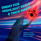 GlowCity Glow in The Dark Soccer Ball- Light Up, Indoor or Outdoor Soccer Balls with 2 LED Lights and Pre-Installed Batteries - Gift Ideas for Teen Boys and Girls (Youth (Size 4) - Red)