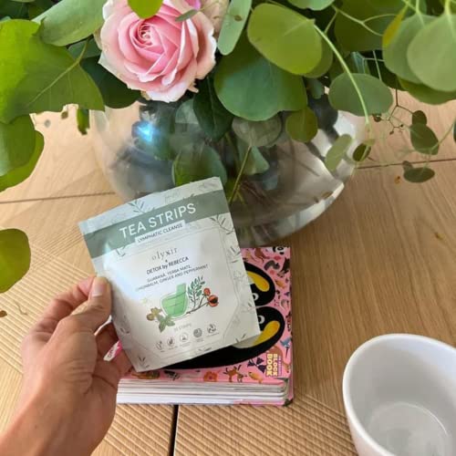 Olyxir x Detox By Rebecca Tea Strips - Guarana, Yerba Mate, Lemonbalm, Ginger & Peppermint Flavor Instant, Organic, Non-GMO | 25 Ct (Lymphatic Cleanse)