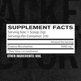 Jacked Factory Creatine Monohydrate Powder 1000g - Creatine Supplement for Muscle Growth, Increased Strength, Enhanced Energy Output and Improved Athletic Performance 200 Servings, Unflavored