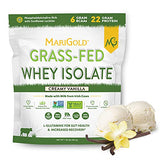 MariGold Grass-fed Whey Protein Isolate Powder - Creamy Vanilla Flavor - 1 Lb Bag | 100% Pure, Cold-Processed, Micro-Filtered, Undenatured, Non-GMO, rBGH Free, Soy Free, Gluten Free, Lactose Free