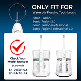 FitMount 6 Pack Toothbrush Replacement Heads Compatible with WaterPik Sonic Fusion 2.0, FitMount Flossing Brush Head Fit for Water-Pic SF-01W SF-02W and 2.0 SF-03 SF-04