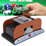 Card Shuffler, Electric Automatic Wooden Playing Card Deck Shuffler, Battery Operated Household Poker Card Shuffler Machine for The Elderly