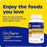 Enzymedica Digest Basic, Digestive Enzymes for Sensitive Stomachs, Offers Fast-Acting Gas & Bloating Relief, 180 Count (FFP)