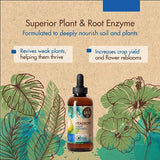 Plant Enzymes for Outdoor & Indoor Houseplants - Hydroponic Plant Food for Increased Nutrients - Bloom Booster Fertilizer & Root Stimulator for Plants, With 7000+ Active Enzymes per mL, 4 Fl Oz (100+ Gal)