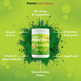 Patriot Power Greens: Green Drink - Organic Superfood Dietary Supplement - 40+ Fruits & Vegetables - 60 Day Supply - 11.43 Ounce