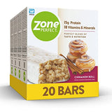 ZonePerfect Protein Bars | 15g Protein | 18 Vitamins & Minerals | Nutritious Snack Bar | Cinnamon Roll | 20 Bars