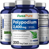 NusaPure Polypodium Leucotomos Extract 2400mg 200 Veggie Capsules (Vegetarian, Non-GMO, Gluten-Free)