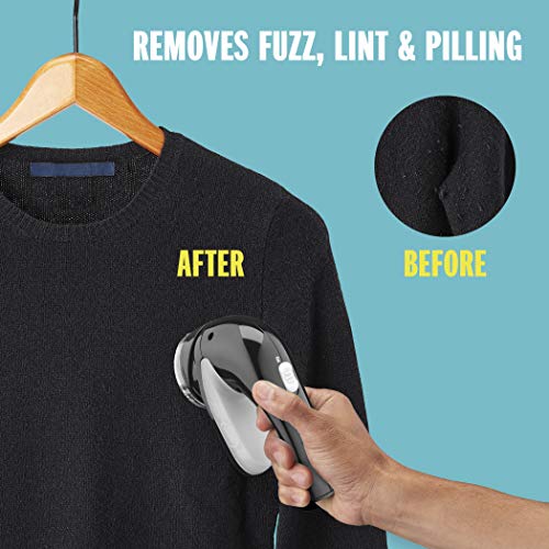 Conair Fabric Shaver and Lint Remover, Rechargeable Portable Fabric Shaver, Black