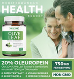 Olive Leaf Extract (Non-GMO) Super Strength: 20% Oleuropein - 750mg - Vegetarian - Immune Support Supplement, Skin Health, and Powerful Antioxidants Supplement - No Oil or Liquid - 60 Capsules