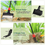 hygger Multi-Use Fish Tank Cleaning Tools Kit, 6 in 1 Aquarium Clean Set with Long Handle Blade Scraper Sponge Scrubber Firm Scrub Brush Fish Net Gravel Rake for Acrylic & Glass Tank