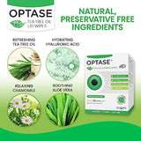 OPTASE Tea Tree Oil Eyelid Wipes - Cleansing for Dry Eyes Blepharitis Treatment Preservative Free, Natural Ingredients Step 2 Cleanse TTO Eye Wipes, Box of 20