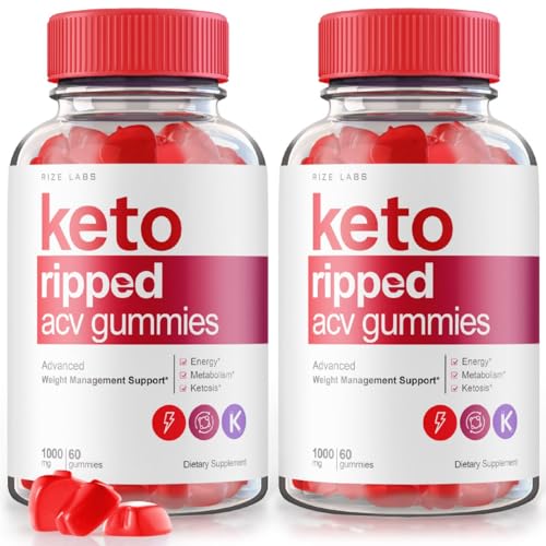 (2 Pack) Keto Ripped ACV Gummies, Keto Ripped Keto+ACV Gummies for Advanced Weight Loss, Keto Ripped Supplement, Keto Ripped Maximum Strength Gomitas, Keto Ripped Advanced Formula Review (120 Gummies)