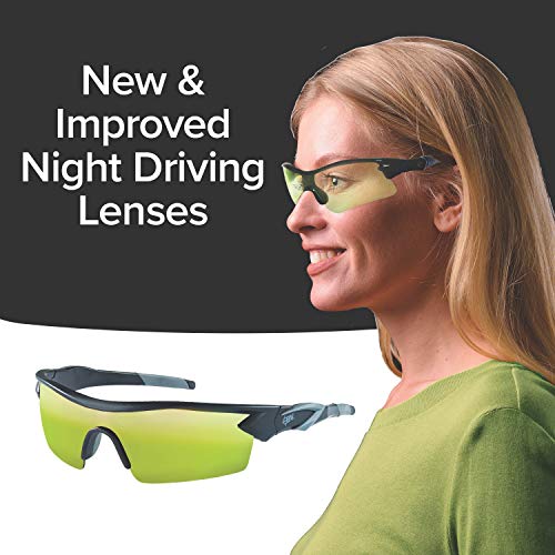 As Seen On TV BattleVision Night Vision Glasses 2 Pairs by BulbHead - Amazing Night Driving Glasses Protect Eyes From Blinding Headlight Glare - Green Lenses Enhance Clarity - Flexible Frames