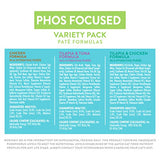 Weruva Wx Phos Focused, Pate Formulas Variety Pack, 3oz Can (Pack of 12)