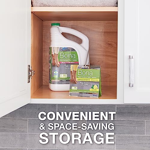 Bona Multi-Surface Floor Cleaner Concentrate, Lemon Mint Scent, 1 fl oz, Pack of 4 (Makes 128 fl oz) Spray Mop and Spray Bottle Refill – For Use on Stone, Tile, Laminate, and Vinyl Floors