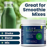 BIOHM Super Greens - Green Superfood Powder Antioxidant Veggie Powder & Smoothie Mix with Digestive Enzymes, Spirulina, 34 Superfood with Prebiotics & Probiotics | Mixed Berry Flavor (30 Servings)