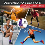 Sleeve Stars Ankle Brace for Women & Men, Achilles & Plantar Fasciitis Relief Compression Sleeve, Foot Brace with Ankle Support Strap, Heel Protector Wrap for Pain, Tendonitis & Sprain (Pair/Dark Purple)