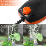 HITOP 3W Adjustable Aquarium Air Pump: Dual Outlets Aquarium Bubbler, Quiet Oxygen Pump for Fish Tank Up to 100 Gallon