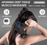 APHERMA Massage Gun, Muscle Massage Gun for Athletes Handheld Electric Deep Tissue Back Massager, Percussion Massage Device for Pain Relief with 30 Speed Levels 9 Heads