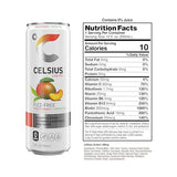 CELSIUS Peach Mango Green Tea, Functional Essential Energy Drink 12 Fl Oz (Pack of 12)
