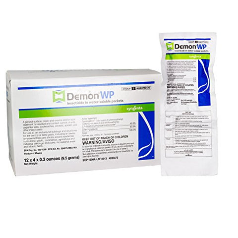 Syngenta 2 Envelopes Demon WP Insecticide/Pesticide w/Cypermethrin Controls +/- 30 Pests
