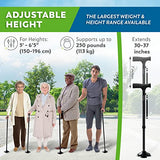 HONEYBULL Walking Cane for Men & Women - Foldable, Adjustable, Collapsible, Free Standing Cane, Pivot Tip, Heavy Duty, with Travel Bag | Walking Sticks for Seniors & Adults [Black]