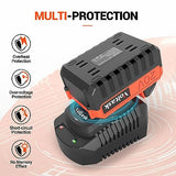 VOLTASK 20V 4.0-Ah Lithium iON Battery + 2.2A Rapid Charger for Voltask Cordless Snow Shovel