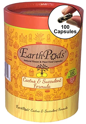 EarthPods Organic Succulent Plant Food Spikes - 100 Count - Made in USA - Succulent Fertilizer Sticks - Christmas Cactus Fertilizer Indoor Potted Plants - Cactus Food - Succulent Food Vitamin Nutrient