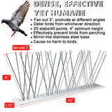 LANNEY Bird Spikes, 22 Strips Cover 24 Feet Stainless Steel Bird Deterrent Pigeon Spikes for Outside to Keep Birds Away, Anti Bird Repellent Spikes Control Kit, Unassembled