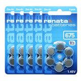 Renata Size 675 Zinc Air 1.45V Hearing Aid Battery - Designed in Switzerland (30 Batteries)