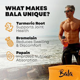 BALA Hydration Turmeric Drink Mix Packet | Sugar Free Electrolyte Powder, Muscle Recovery, Immune Support, Joint Relief | Plant-Based Enzymes, Bromelain - Pineapple (30 Pack)