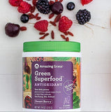 Amazing Grass Greens Blend Antioxidant: Super Greens Powder Smoothie Mix with Organic Spirulina, Beet Root Powder, Elderberry & Probiotics, Sweet Berry, 60 Servings (Packaging May Vary)