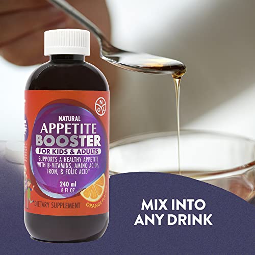 Appetite Booster Weight Gain Stimulant Supplement Eat More for Underweight Kids & Adults Fortified with Vitamins B1,B2,B3,B5,B6,B12, Folic Acid , Iron, Zinc, Amino Acids, Flax Seed Oil