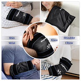 XXL Knee Wrap Around Entire Knee After Surgery, Reusable Gel Ice Pack for Knee Injuries, Large Ice Pack for Pain Relief, Swelling, Sports Injuries, 1 Pack (Black)