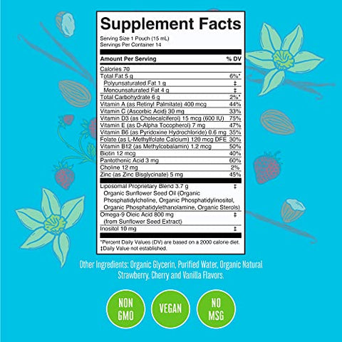 MaryRuth Organics Vitamin USDA, Sugar Free Kids Multivitamin Liquid, Immune Support Supplement, Cognitive Health and Overall Wellness, Vegan, 14-0.5 Fl Oz Pouches, Pack of 1