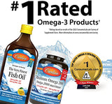 Carlson - The Very Finest Fish Oil, 1600 mg Omega-3s, Liquid Fish Oil Supplement, Norwegian Fish Oil, Wild-Caught, Sustainably Sourced Fish Oil Liquid, Lemon, 200ml, 6.7 Fl Oz