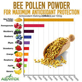 Alovitox Fresh Bee Pollen Powder 16 Oz | 100% Pure, Fresh Natural Raw Bee Pollen | Bee Pollen Supplement Proteins | Vitamins B6, B12, C, A Pollen Bee | Bee Pollen, Gluten Free Polen