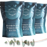 Hydrogen Peroxide Bath Epsom Salts for Soaking for Pain - Dead Sea Salt, Clay, Eucalyptus, Colloidal Oatmeal Bath, Energize and Detox Bath (3) Pack