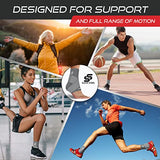 Sleeve Stars Ankle Brace for Women & Men, Achilles & Plantar Fasciitis Relief Compression Sleeve, Foot Brace with Ankle Support Strap, Heel Protector Wrap for Pain, Tendonitis & Sprain (Pair/Gray)