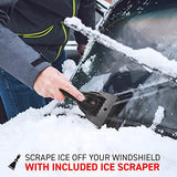 72 HRS Collapsible 4-in-1 Aluminum Compact Snow Shovel + Ice Scrapper - Snow Removal in Winter, Emergency Kit for Vehicle, Car, Van, SUV, Truck, Snowmobile, Camping, Gardening (Black, 27”-43”)