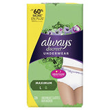 Always Discreet Adult Incontinence Underwear, Maximum Absorbency, Large, 28 Count