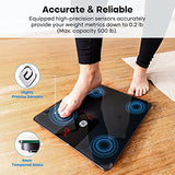 GE Digital Body BMI Smart Bluetooth Weighing Scales, 500lbs Capacity for Bathroom, Accurate Scale with LED Display, Black