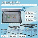 MLEJU DIY Fish Tank Lid Aquarium Cover with Fresh Air Netting to Prevent Fish from Jumping Out of The Tank and Reptile Pet from Escaping, Adjustable Size Fit Tank Size Max 37''X18''